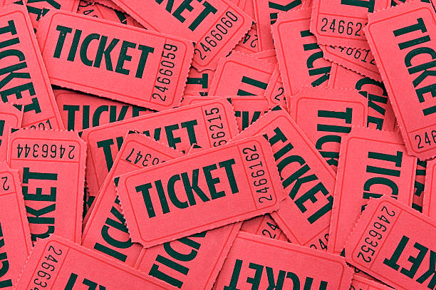 Pile of Red Tickets - Closeup Horizontal