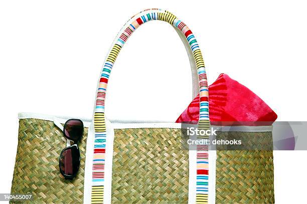Beach Items Isolated Stock Photo - Download Image Now - Bag, Beach, Beach Bag