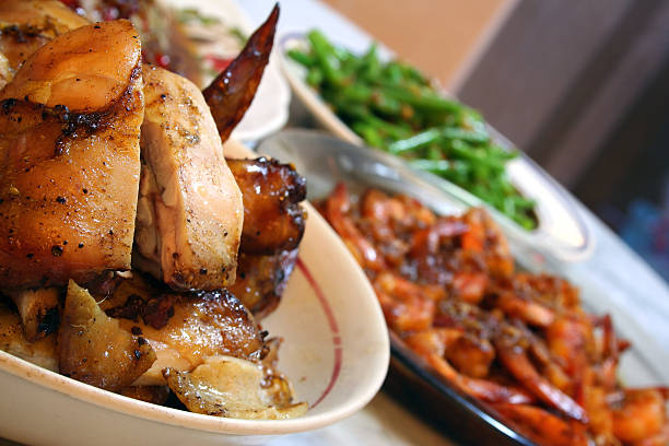 Chicken On A Platter stock photo