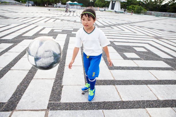 istock Japanese girl soccer player. 1404559787