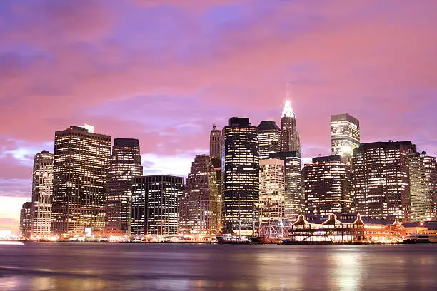 Photo of Lower Manhattan skyline At Sunset, NYC