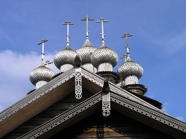 istock Kizhi Island Wooden Domes 140456323
