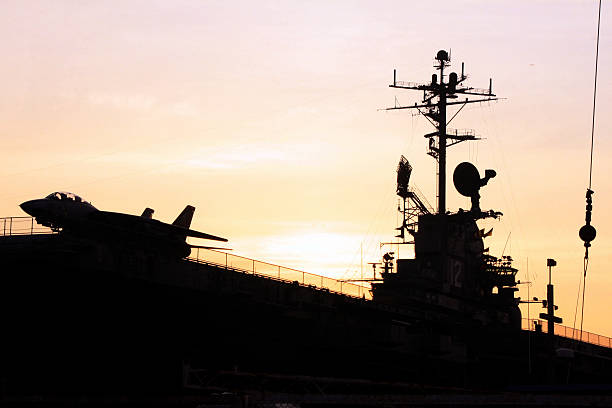 istock Carrier, Jet and Bridge Silhouette 140456397