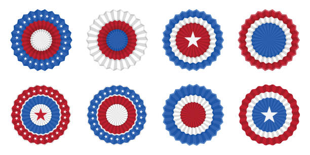 Bunting for July 4 and other patriotic American holidays. for design poster, brochure, banner, website. Vector illustration Bunting for July 4 and other patriotic American holidays. for design poster, brochure, banner, website. Vector illustration american flag bunting stock illustrations