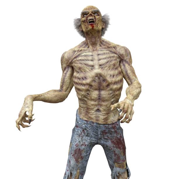 istock Zombie male isolated white background 3d illustration 1404566144