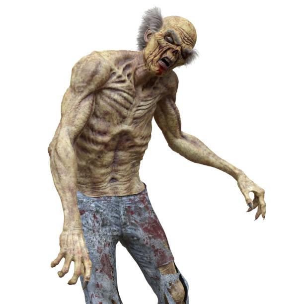 istock Zombie male isolated white background 3d illustration 1404566146