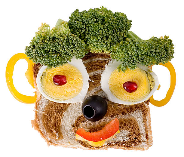 Smiling food face stock photo