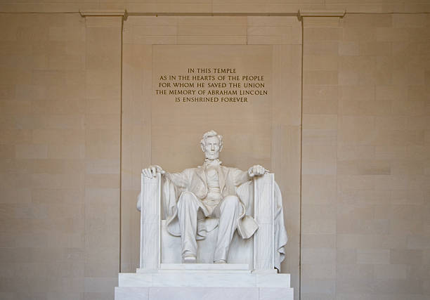 In This Temple In This Temple, As In The Hearts Of The People For Whom He Saved The Union, The Memory Of Abraham Lincoln Is Enshrined Forever. Lincoln Memorial, Washington DC. lincoln memorial photos stock pictures, royalty-free photos & images