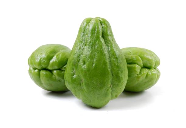 istock Fresh chayote (Sechium edulis) or labu siam, isolated on white background 1404568213