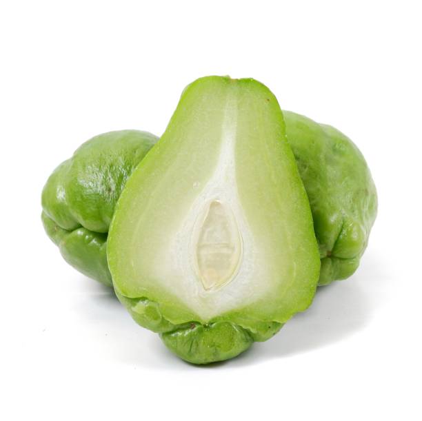 istock Fresh chayote (Sechium edulis) or labu siam, isolated on white background 1404568354