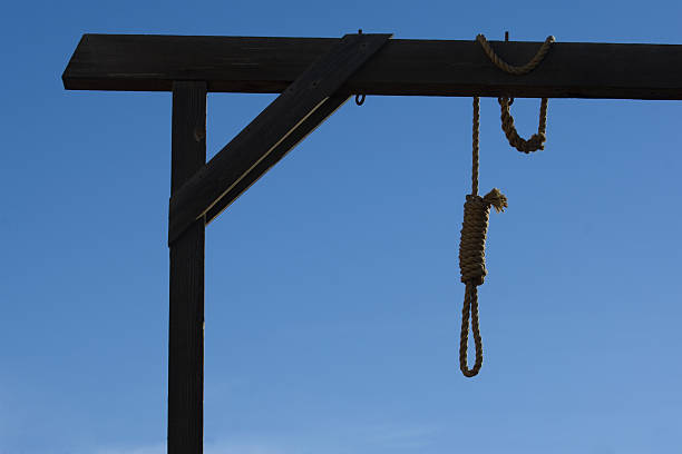Gallows in courthouse stock photo