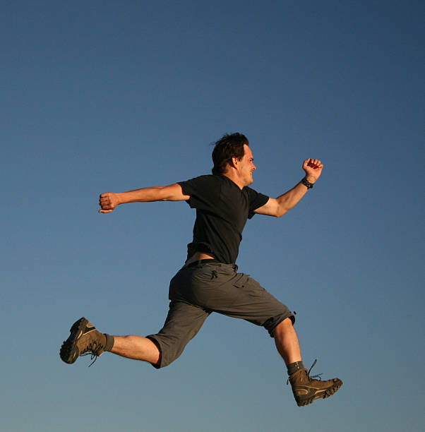 Correr no ar! - fotografia de stock