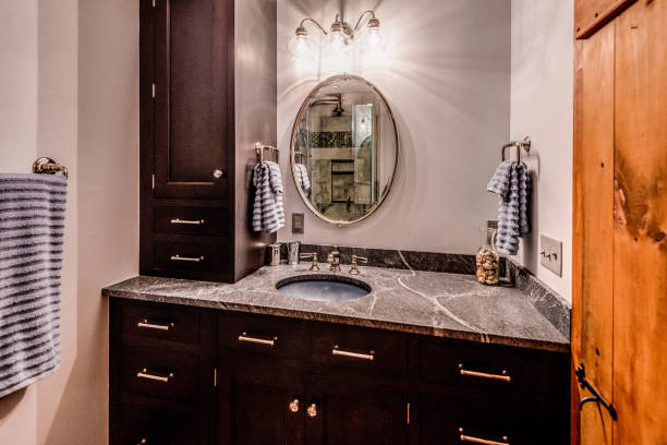 istock Modern bathroom in new house 1404578255