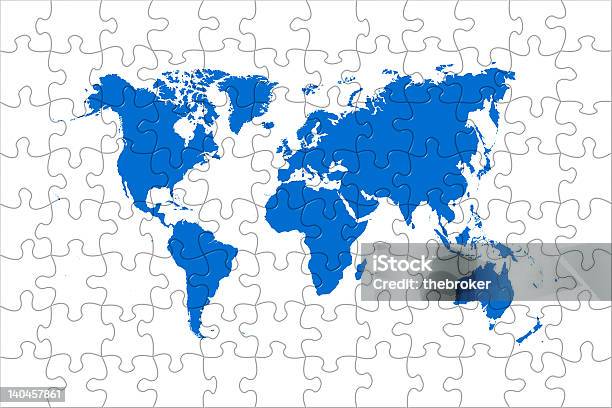 Puzzle Mondo Mappa - Fotografie stock e altre immagini di Planisfero - Planisfero, Puzzle, Rompicapo