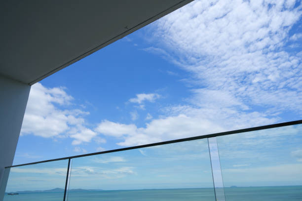 istock glass balcony with sea and sky background 1404579418