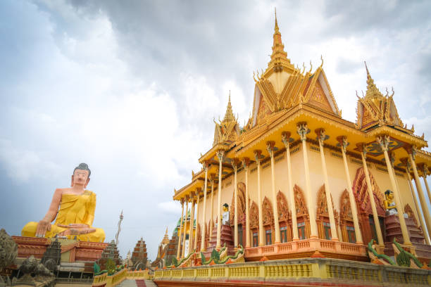 istock Big Buddha statue and Cambodia Pagoda 1404583095