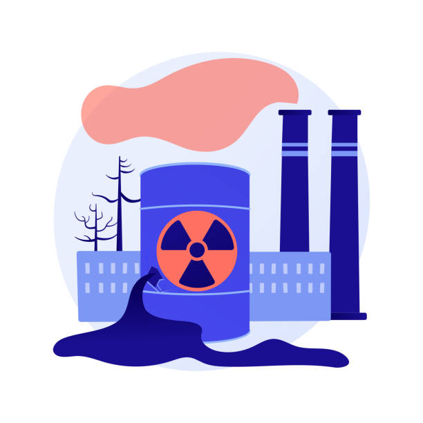 illustrazioni stock, clip art, cartoni animati e icone di tendenza di disastri tecnologici astratto concetto illustrazione vettoriale. - toxic waste illustrations
