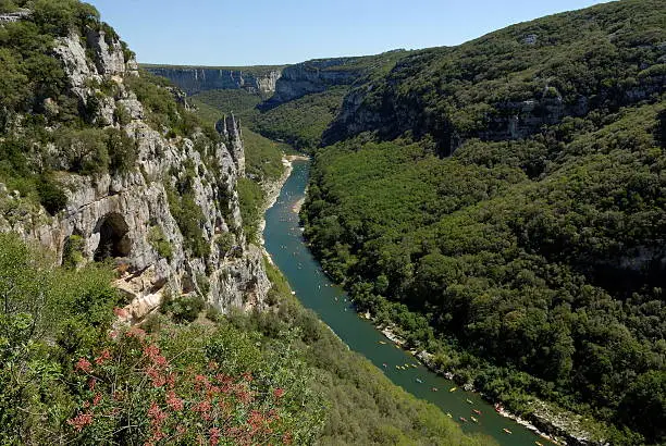 Gorges de l'ArdAche, tourist route, rock of the cathAdrale