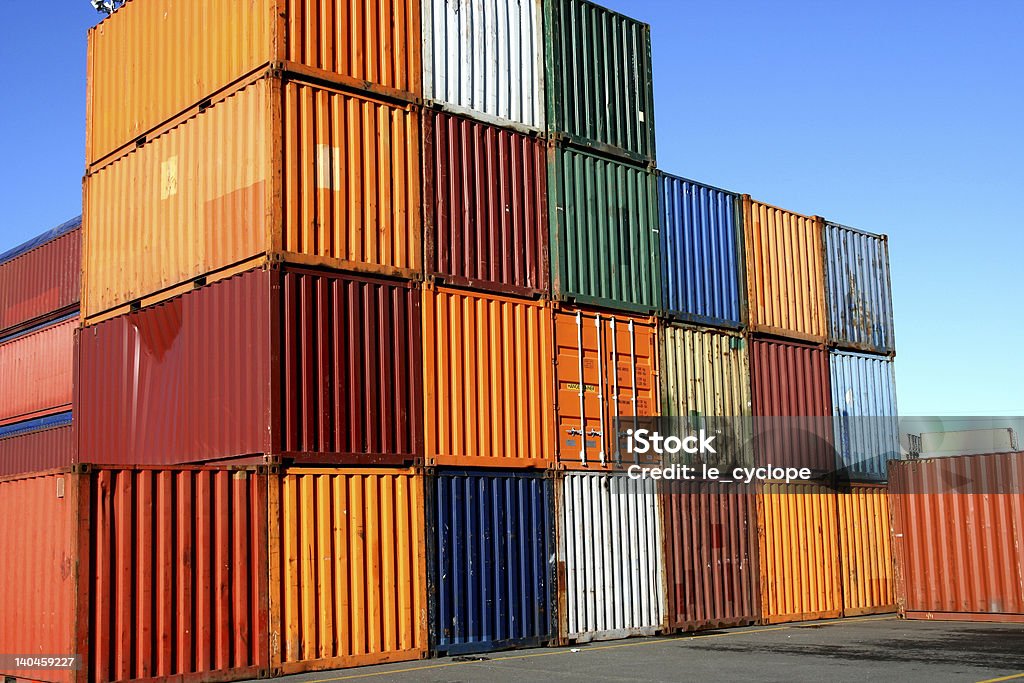 Containers waiting to be loaded Containers waiting to be loaded in an intermodal yard Cargo Container Stock Photo