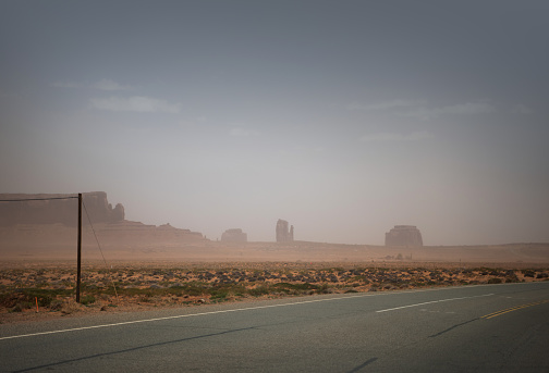 Monument Valley small sand storm
