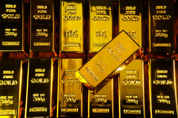 istock Gold bars on background, Business and Financial concepts. 1404592513