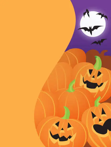 Vector illustration of Halloween party poster vector with pumpkins