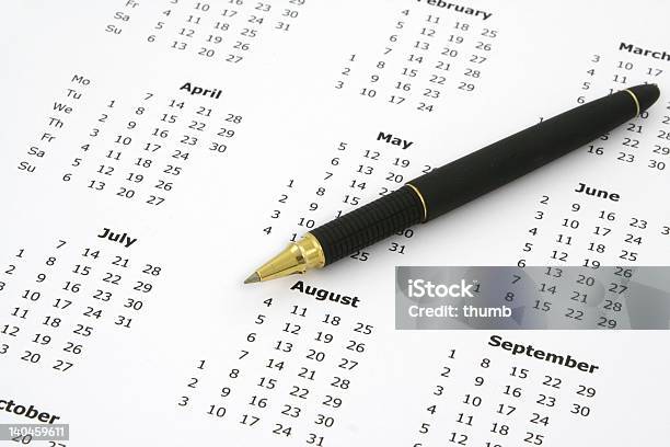 Calendar And Ballpoint Pen 2 Stock Photo - Download Image Now - 2008, Annual Event, Ballpoint Pen