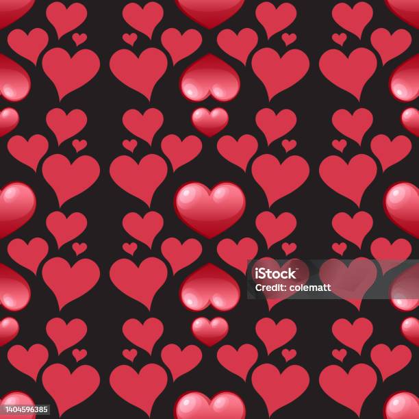 Simple Red Heart Pattern Seamless Red Heart Pattern Stock Illustration - Download Image Now ...