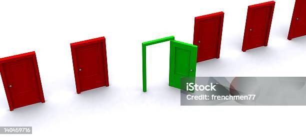 Porta Verde Se Destacam - Fotografias de stock e mais imagens de Aberto - Aberto, Abstrato, Caixa