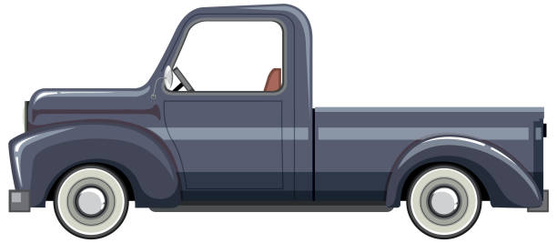 istock Classic truck car in cartoon style 1404597407