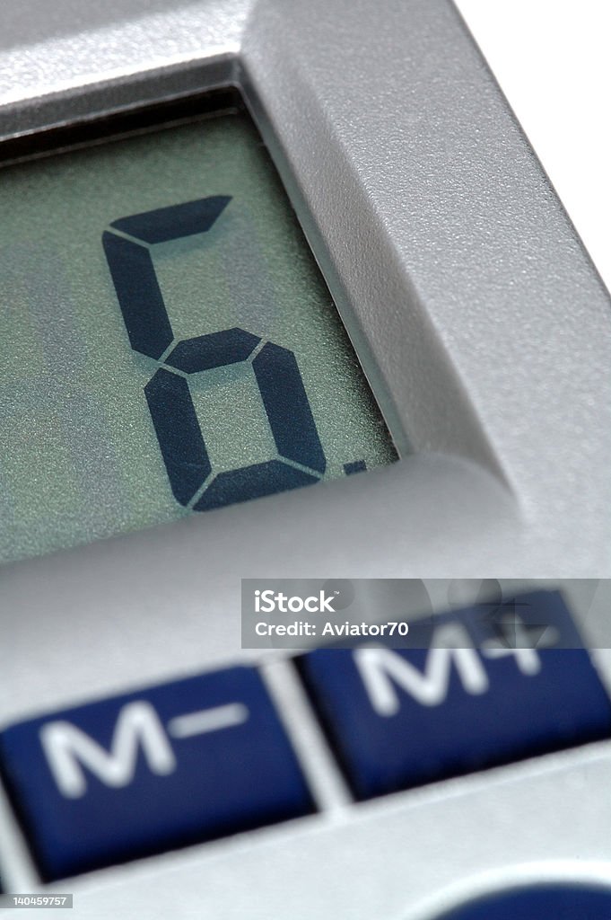 Six Close up from a calculator screen, consecutive numbers Business Stock Photo