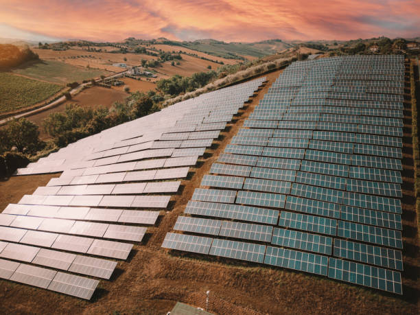 istock Green energy - Solar Panels farm 1404604892