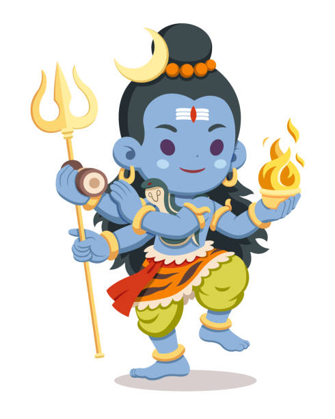 ilustrações de stock, clip art, desenhos animados e ícones de cute style shiva cartoon illustration - destroyer