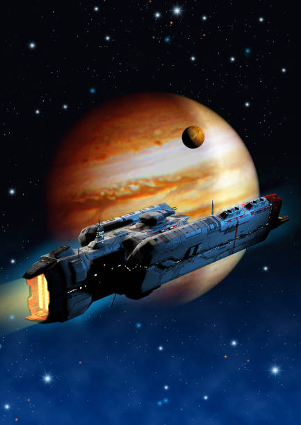 istock spaceship flying near planet jupiter, 3d rendering 1404607339