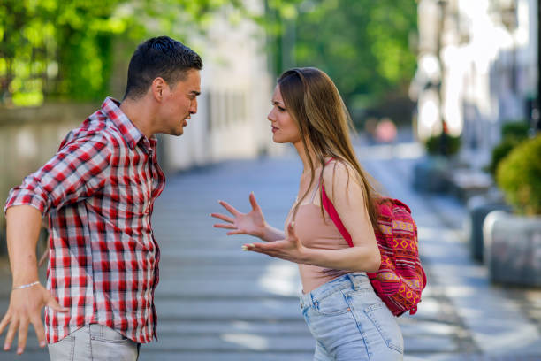 istock Couple having a quarrel outside 1404607401