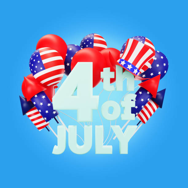 istock 3d rendering Happy fourth of july american independence day 1404620834