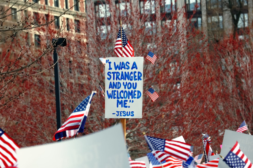 Sign at Boston Immigration rally