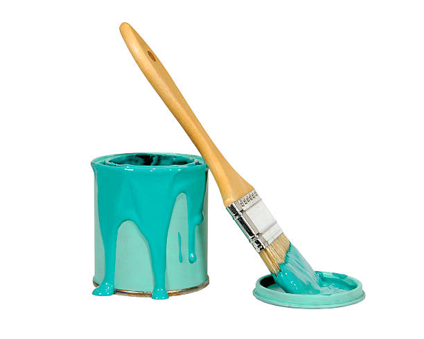 istock can of green paint and brush 140462398