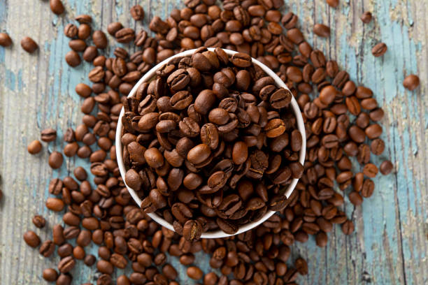 kaffee bean - koffeinmolekül stock-fotos und bilder