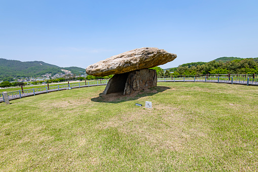 12 May 2021, dolmen in ganghwa island, Ganghwa-gun, Incheon City, South Korea View of dolmen (one of UNESCO World heritages)