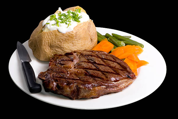 ribeye 스테이크 - sirloin steak baked potato beef gourmet 뉴스 사진 이미지