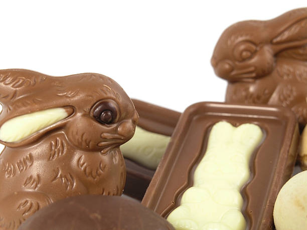 Coelhinho da Páscoa de Chocolate - fotografia de stock
