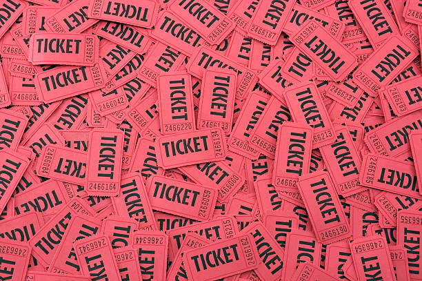 Pile of Red Tickets - Horizontal stock photo