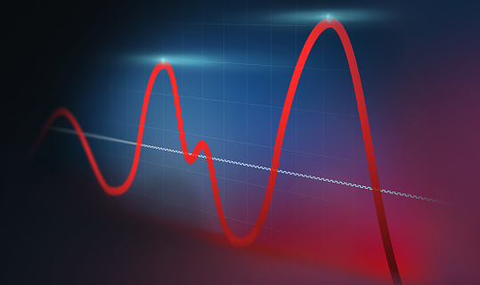 Market fluctuation and financial crisis safety concept as a volatile stock market with price volatility, 3D illustration Financial Market