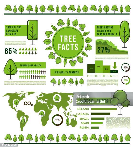Forest Trees Infographics Nature World Ecology Stock Illustration ...
