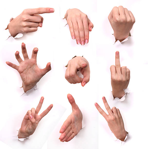 Series Gestures of hands . A part 4 stock photo