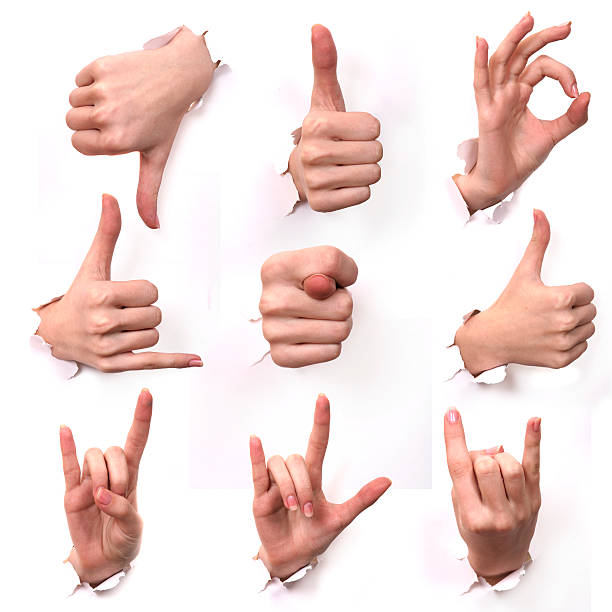 series Gestures of hands . A part 4 stock photo