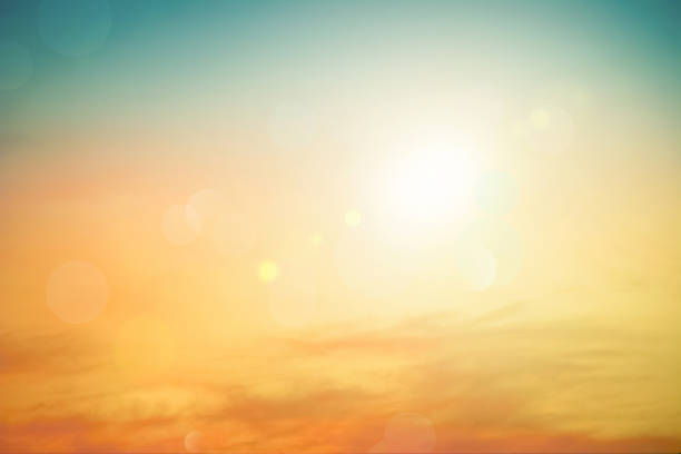 istock Relaxing outdoors vacation landscape concept: Abstract blurred sunlight beach colorful blurred bokeh background with retro effect autumn sunset sky have blue bright, white, and color orange calm. 1404634331