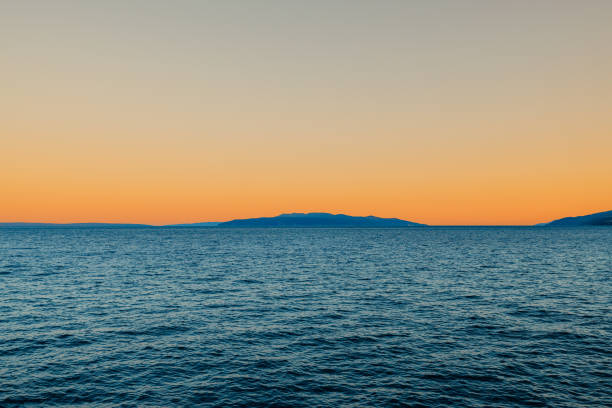 istock Beautiful seascape at dusk, horizon over water 1404635187