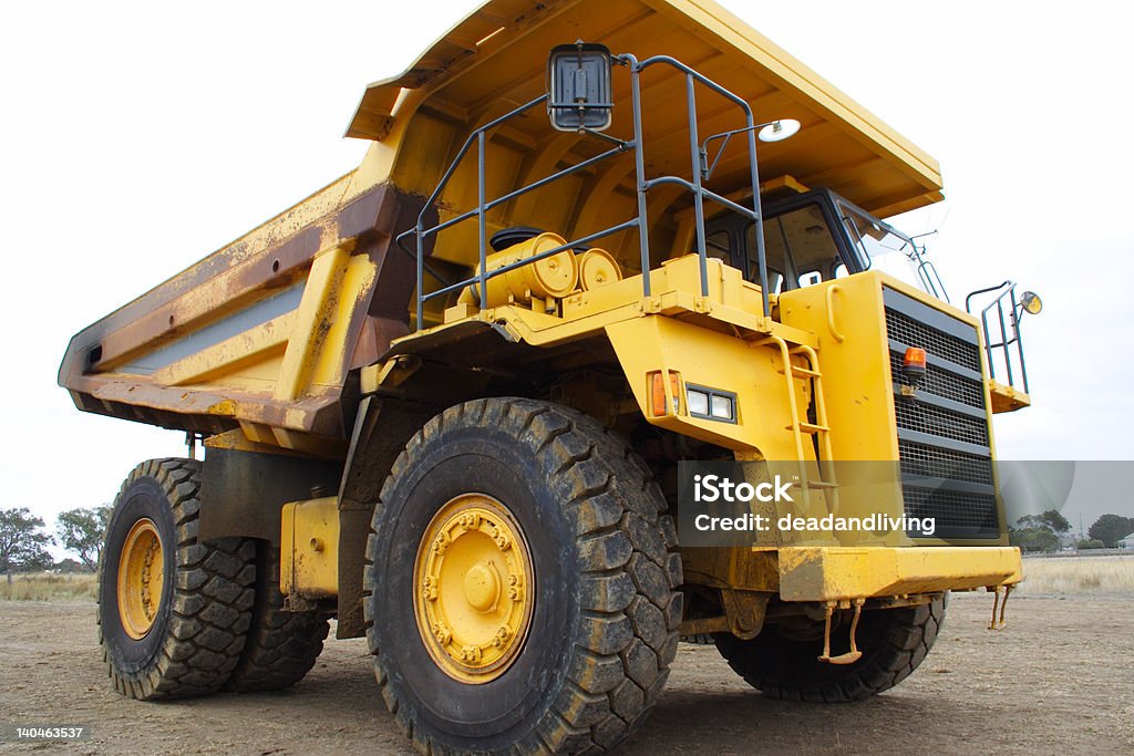 Mining truck Giant yellow dump truck Agricultural Machinery Stock Photo